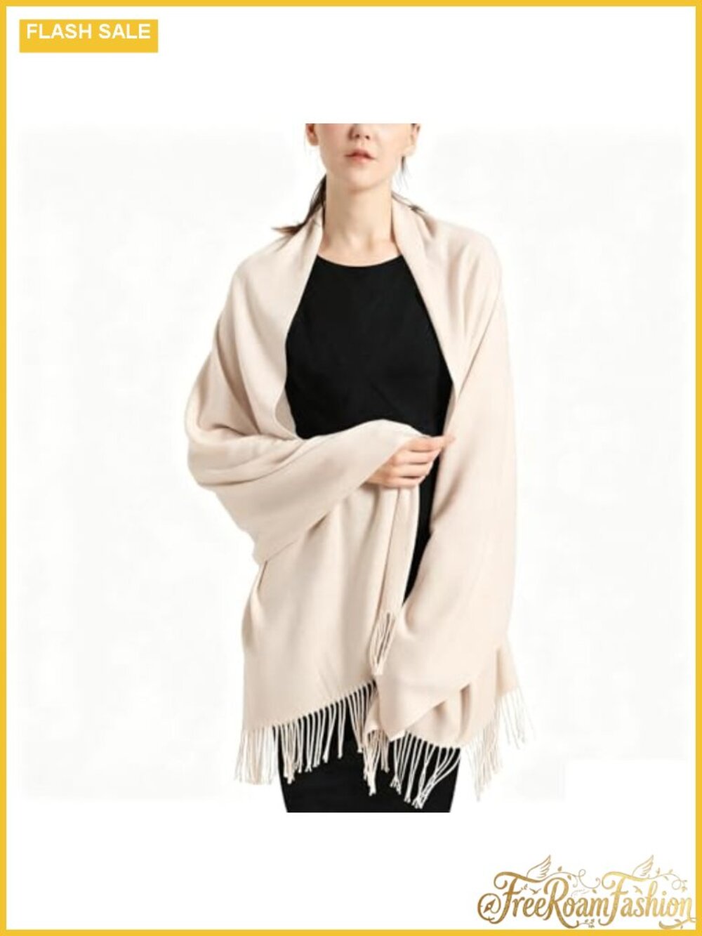 Pashmina Scarf Soft Shawl with Fringe Tassels Winter Warm Neck Wrap Cold Weather